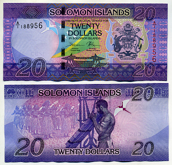 Соломоновы острова 20 долларов ND (2017) Pick 34 бумага UNC (пресс) 449-54-1