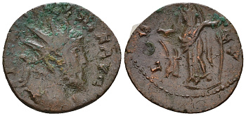 Римская Империя, императоры в Галлии антониниан 274 Тетрик, IMP C TETRICVS P F AVG, бюст императора / SALVS AVG, Салюта, персонификация Здоровья, локальная чеканка в Галлии RIC 126 биллон 1073-25-67