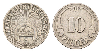 Венгрия 10 филлеров 1926 KM 507 медно-никель 4658-1019