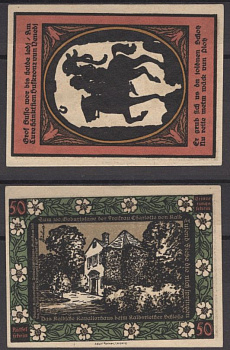 Кальбсрит 50 пфеннигов 1921 Grabowski 671.1-12/12 бумага UNC (пресс) 2193-43-3-1