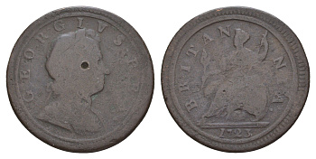 Великобритания 1/2 пенни 1723 Георг I (1714-1727) KM 557, Spink 3660 медь 1519-331