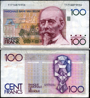 Бельгия 100 франков ND (1982-1984) Pick 142 a (5) бумага 7221-26-3-2