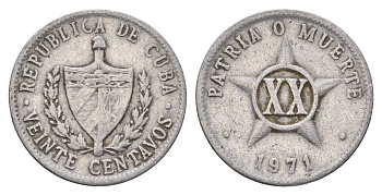 Куба 20 сентаво 1971 KM 35 алюминий 4675-223