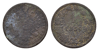 Австрия 1 крейцер 1859 Франц Иосиф I (1848-1916) KM 2186 медь 4674-369