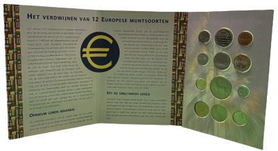 Нидерланды набор из 12 монет доевровые монеты стран Евросоюза, буклет 7-6-1-34