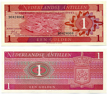 Нидерландские Антилы 1 гульден 1970 Виллемстад, Кюрасао Pick 20 а  бумага  UNC (пресс) 8603-3-3-1