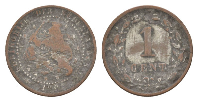 Нидерланды 1 цент 1901 Вильгельмина (1890-1948) KM 131 бронза 73-131