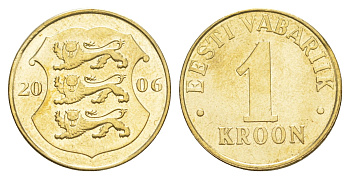 Эстония 1 крона 2006 KM 35 латунь UNC 4646-1236
