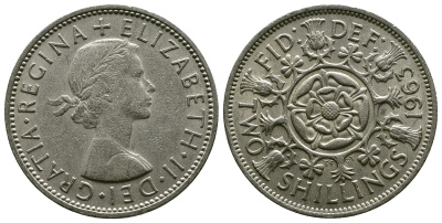 Великобритания 2 шиллинга (флорин) 1963 Елизавета II (1952-2022) KM 906, Spink 4146 медно-никель 4382-422