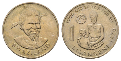 Свазиленд 1 лилангени 1976 ФАО - Еда и убежище для всех KM 28 медно-никель UNC 4672-142