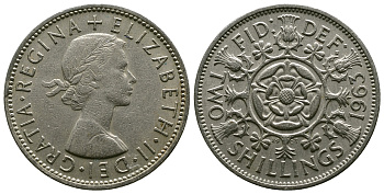 Великобритания 2 шиллинга (флорин) 1963 Елизавета II (1952-2022) KM 906, Spink 4146 медно-никель 4382-421