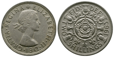 Великобритания 2 шиллинга (флорин) 1963 Елизавета II (1952-2022) KM 906, Spink 4146 медно-никель 4382-421