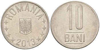Румыния 10 бань (бани) 2013 KM 191 сталь плакированная никелем aUNC 4618-166