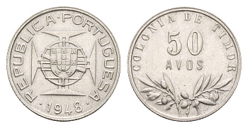 Португальский Тимор 50 аво 1948 KM 7 серебро 413-1443