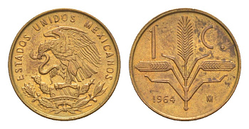 Мексика 1 сентаво 1964 KM 417 бронза aUNC 4649-853