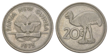 Папуа-Новая Гвинея 20 тойя 1975 KM 5 медно-никель 4622-314