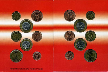 Лапландия набор из 8 монет 2005 европробники, в оригинальном картонном буклете, тираж 7000 экз. 00-00