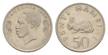 Танзания 50 центов 1966 KM 3 медно-никель 4620-1022