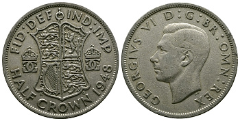 Великобритания 1/2 кроны 1947 Георг VI (1936-1952) KM 866, Spink 4101 медно-никель 4607-742