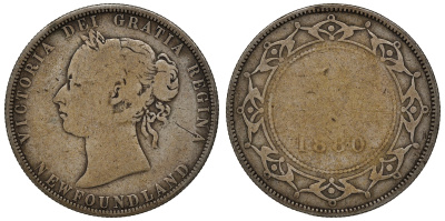 Ньюфаундленд 50 центов 1880 Виктория (1837-1901) KM 6 серебро    4044-1335