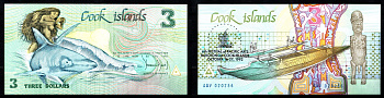Острова Кука 3 доллара 1992 6-й Фестиваль тихоокеанских искусств на Раротонге Pick 6 бумага UNC (пресс) 8608-26-2-2