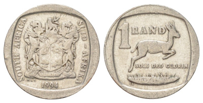 ЮАР 1 ранд 1994 KM 138 медь плакированная никелем 4627-267