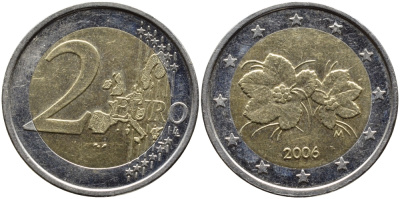 ФИНЛЯНДИЯ 2 ЕВРО 2006 KM 105 биметалл 4390-1241