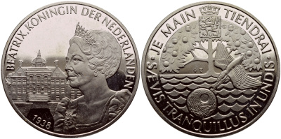 НИДЕРЛАНДЫ МЕДАЛЬ ND КОРОЛЕВА БЕАТРИКС (1938-) медно-никель UNC 650-1134