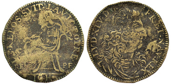 ФРАНЦИЯ ЖЕТОН ND ЛЮДОВИК XIIII желтый металл 4556-341