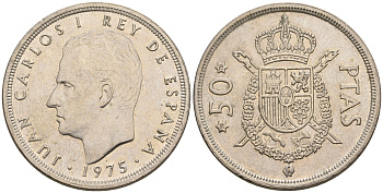 Испания 50 песет 1975 (78) Хуан Карлос I (1975-2014) KM 809 медно-никель 81-644