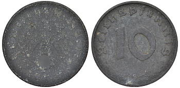 Германия 10 рейхспфеннигов 1941 D KM 101, J 371 цинк 25-1727