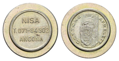 Италия, Анкона жетон для равлечений Sale Giochi диаметр 24 мм, вес 4,9 гр нержавеющая сталь 4670-753
