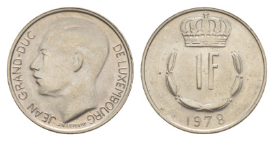 Люксембург 1 франк 1978 Герцог Жан (1964-1999) KM 55 медно-никель 4643-543