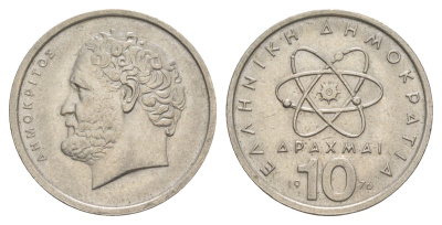 Греция 10 драхм 1976 Демокрит KM 119 медно-никель 4573-1241