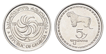 Грузия 5 тетри 1993 KM 78 нержавеющая сталь UNC 4668-537