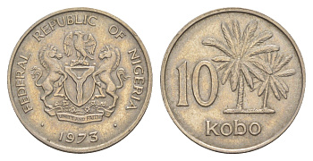 Нигерия 10 кобо 1973 KM 10.1 медно-никель 4643-661