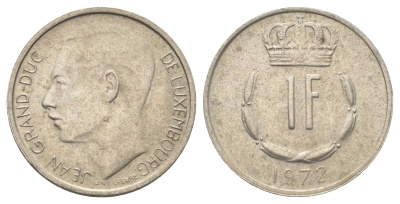 Люксембург 1 франк 1972 Великий герцог Жан (1964-2000) KM 55 медно-никель 4702-661