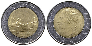 Италия 500 лир 1984 R KM 111 биметалл 259-747