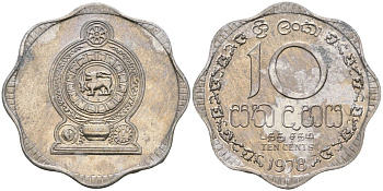 Шри-Ланка 10 центов 1978 KM 140a алюминий 4135-1152