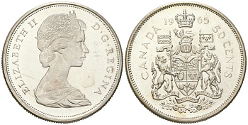 Канада 50 центов 1965 KM 63 серебро UNC 68-917