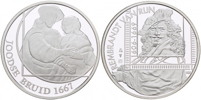 НИДЕРЛАНДЫ МЕДАЛЬ РЕМБРАНДТ (1606-1669), ЕВРЕЙСКАЯ НЕВЕСТА 1667 ГОД, ДИАМЕТР 30 мм., ВЕС 9,42 гр. медно-никель 1087-2-21