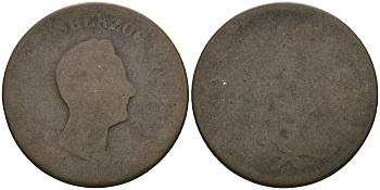 Баден 1 крейцер ND Леопольд I (1830-1845) KM 218.1 медь 4608-1124