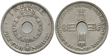 НОРВЕГИЯ 1 КРОНА 1926 ХОКОН VII (1905-1957) KM 385 медно-никель 67-137