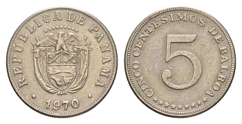 Панама 5 сентесимо 1970 KM 23.2 медно-никель 4644-637