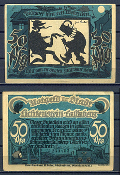 Лихтенштейн-Кальнберг (Саксония) 50 пфеннигов 1921 бумага aUNC 7556-7-4-2