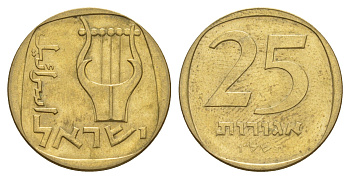 Израиль 25 агорот 1976 JE 5736 KM 27 алюминиевая бронза aUNC 4650-715