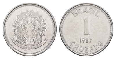 Бразилия 1 крузадо 1987 KM 605 нержавеющая сталь UNC 4642-1244