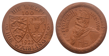 Германия (Вайблинген) 100 марок 1923 Scheuch 585a фарфор AUC2-5-35