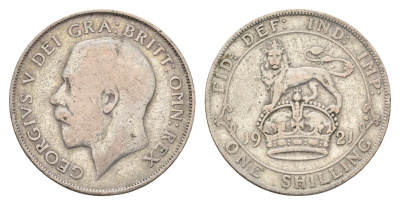 Великобритания 1 шиллинг 1921 Георг V (1910-1936) KM 816a, Spink 4023А серебро 4116-1116