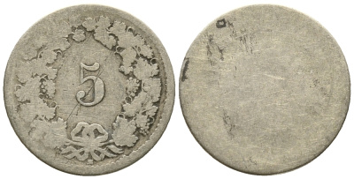 ШВЕЙЦАРИЯ 5 РАППЕНОВ ND KM 5 серебро 100-1237